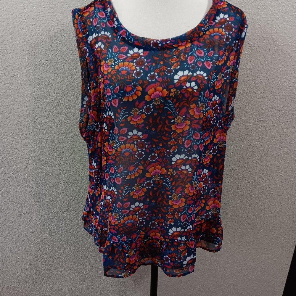 NWOT CABI Lined Floral Tank Top Size L